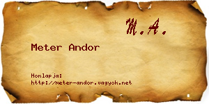 Meter Andor névjegykártya