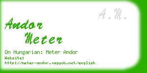 andor meter business card